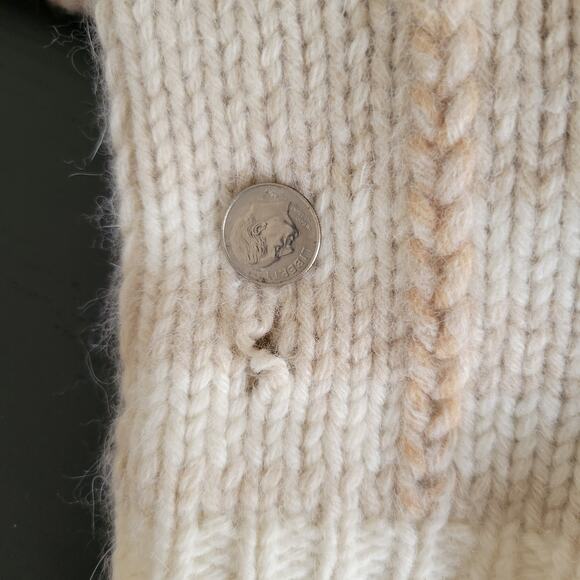 Vintage Talbots Lambswool Angora Cardigan Sweater Cream Soft Women Large - Picture 12 of 12